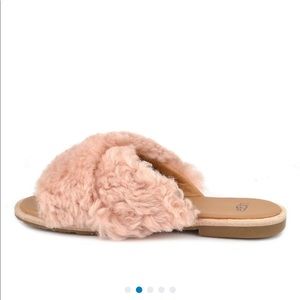 Ugg Joni pink crisscross slides